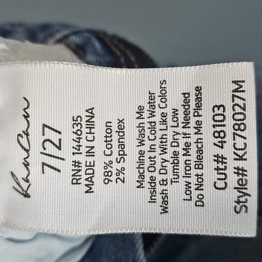 Kancan Emma Mid Rise Wide Flare Leg Jeans Denim Cuffed Size 7 - Picture 4 of 7